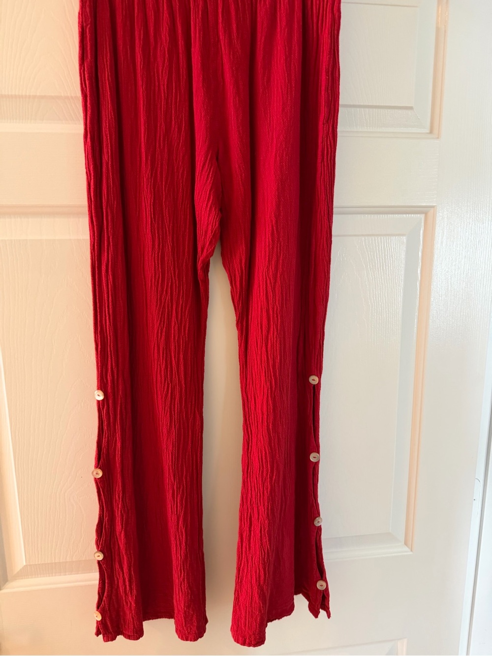Gauze Fabric Elastic Pants